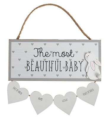 Rabbit Beautiful Baby Personalise Hanging Plaque Review