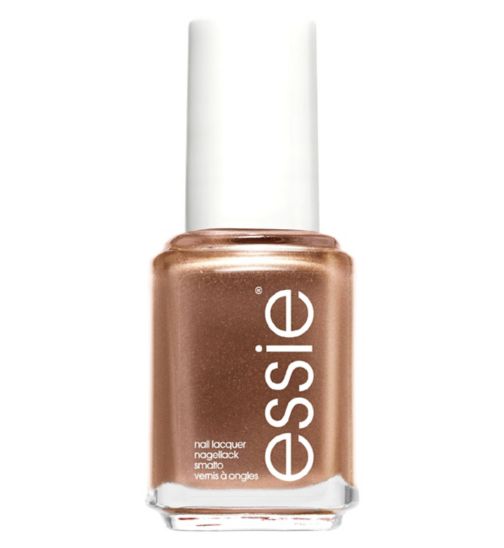 Essie Nail Polish 613 Penny Talk Rose Gold Glossy Shimmer Colour, Original High Shine and High Coverage Nail Polish 13.5 ml