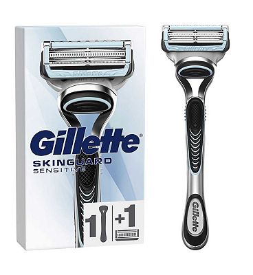 Gillette SkinGuard Sensitive Mens Razor, 1 Handle, 1 Blade Refills