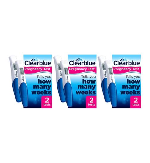 Clearblue Digital Pregnancy Test - 6 Tests (3 Pack Bundle);Clearblue Digital Pregnancy Test kit with Conception Indicator - 2 Tests;Clearblue Digital Pregnancy Test with Weeks Indicator - 2 tests