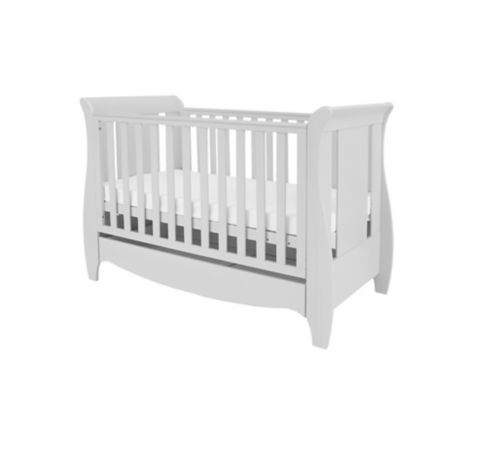 Tutti Bambini Roma Space Saver Sleigh Cot Bed with Under Bed Drawer - Dove Grey