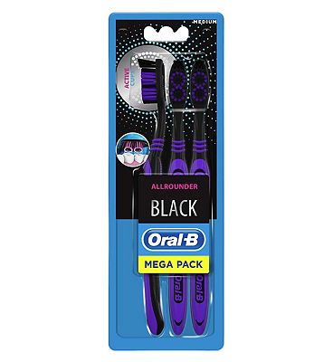 Oral-B Allrounder Black Manual Toothbrush x3