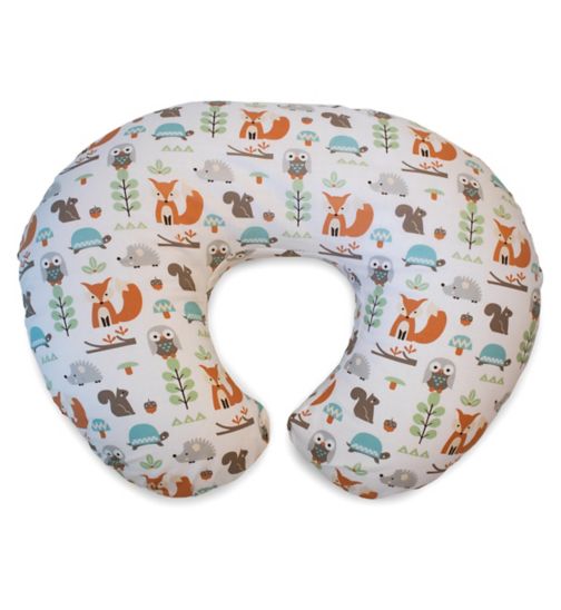 Chicco Boppy Pillow With Cotton Slipcover Modern Woodland