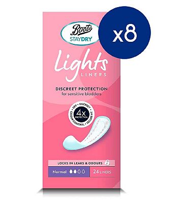 Staydry Lights Normal Liners for Light Incontinence 8 Pack Bundle  192 Liners