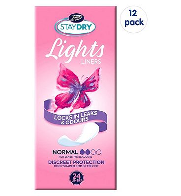 Staydry Lights Normal Liners for Light Incontinence 12 Pack Bundle  288 Liners