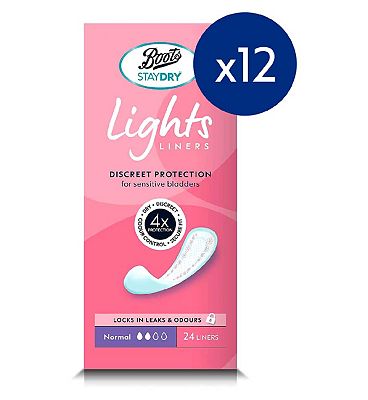 Staydry Lights Normal Liners for Light Incontinence 12 Pack Bundle  288 Liners