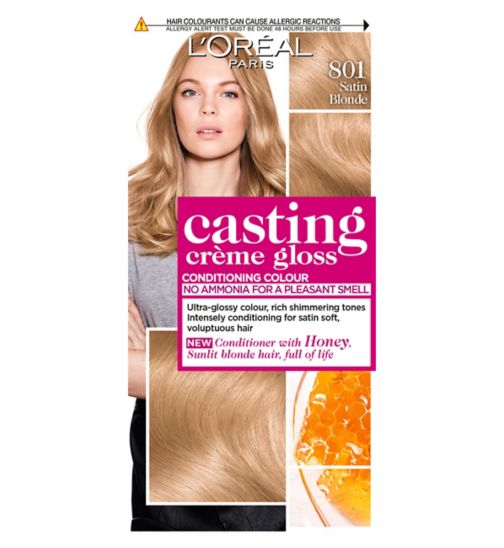 L'Oreal Paris Casting Creme Gloss Semi-Permanent Hair Dye, Blonde Hair Dye 801 Satin Blonde