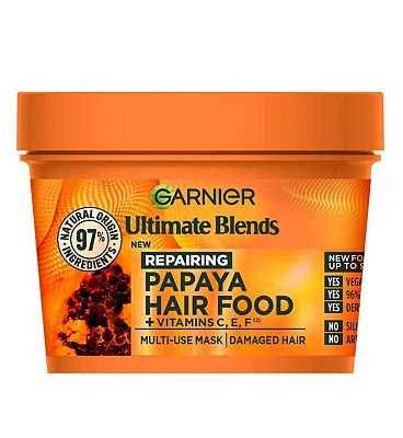 Garnier Ultimate Blends Hair Food Papaya 3-in-1 Hair Mask Treatment for Damaged Hair 400ml