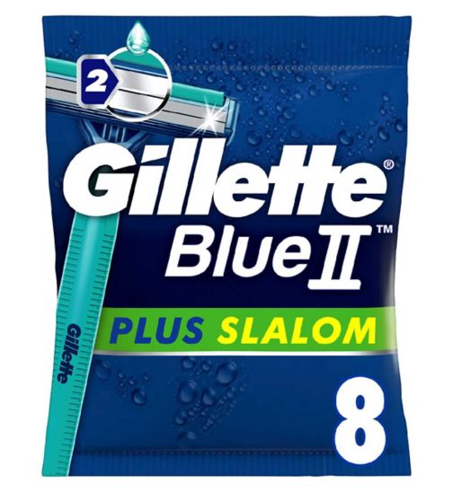 Gillette BlueII Plus Slalom Men's Disposable Razors x8