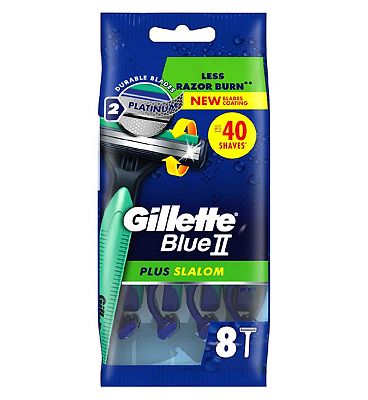 Gillette BlueII Plus Slalom Men's Disposable Razors x8