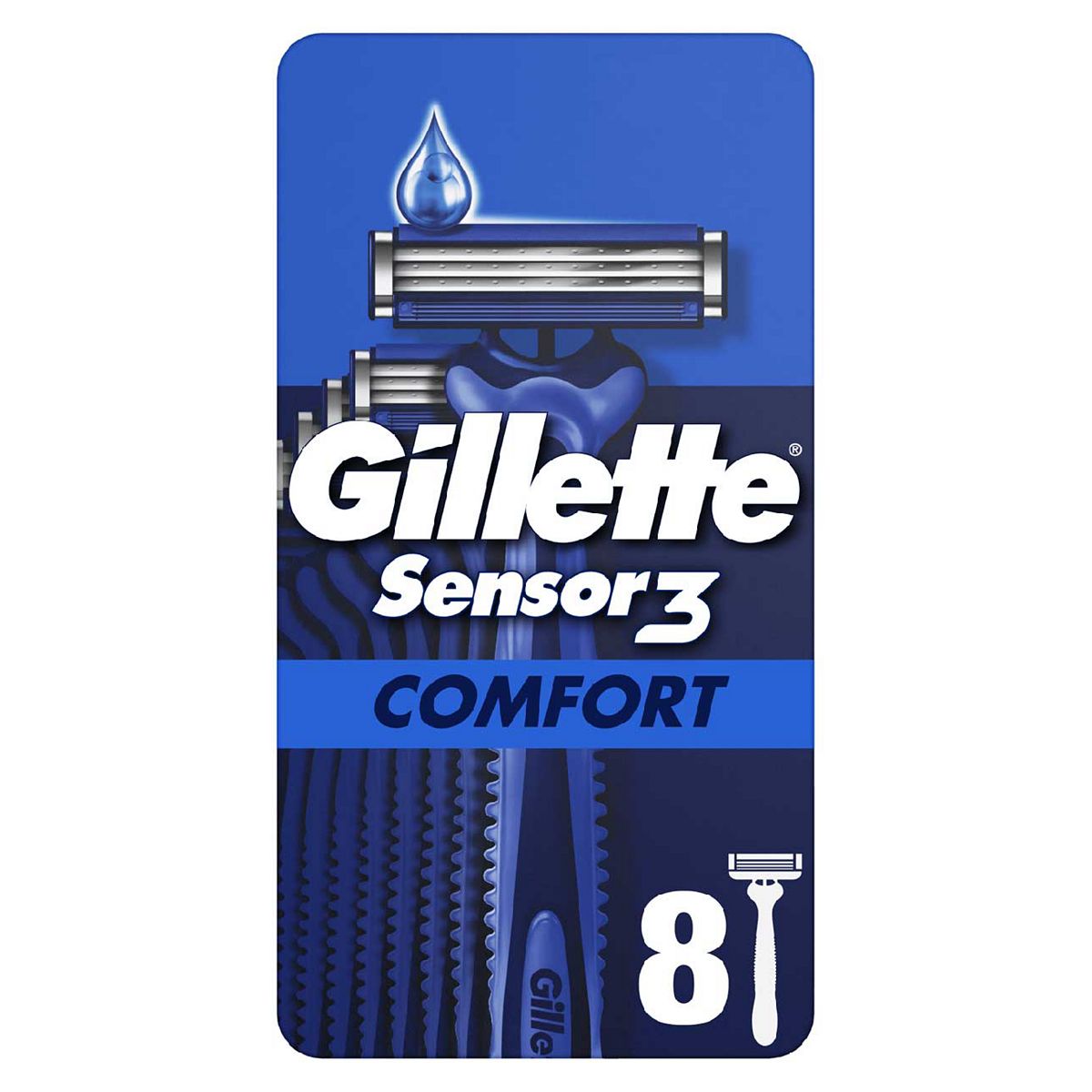 Gillette Sensor3 Comfort, Disposable Razors For Men, -Pack