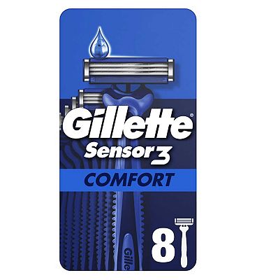 Gillette Sensor3 Comfort, Disposable Razors For Men, -Pack Razors