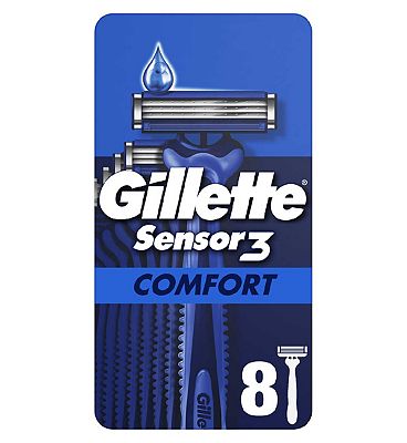 Gillette Sensor3 Comfort, Disposable Razors For Men, -Pack Razors