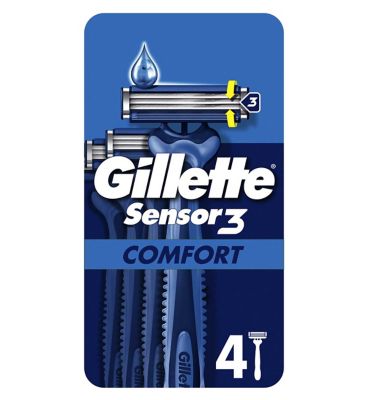 Gillette Sensor3 Comfort Men's Disposable Razor x4