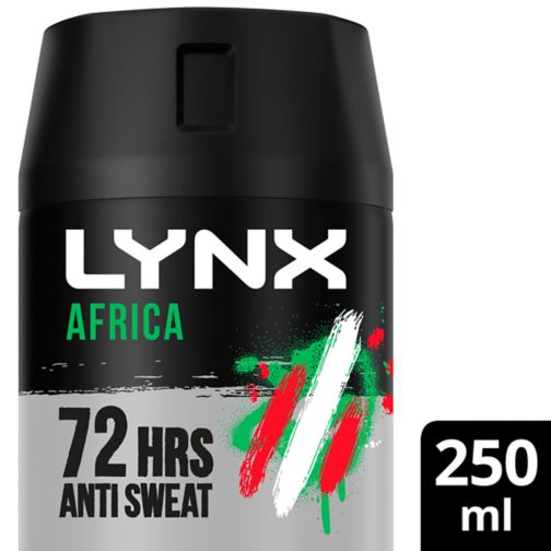 Lynx XXL Africa 72-hour protection Antiperspirant Deodorant Aerosol Spray for all-day freshness 250ml