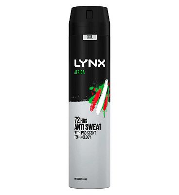 Lynx XXL Africa 72-hour protection Antiperspirant Deodorant Aerosol Spray for all-day freshness 250ml