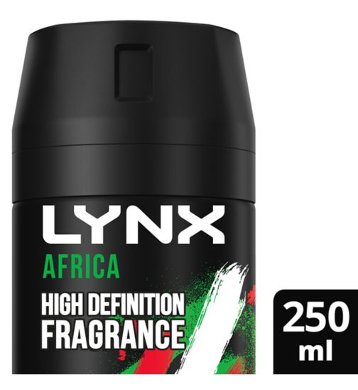 Lynx  Africa 48 hours of odour-busting zinc tech Aerosol Bodyspray deodorant 250ml
