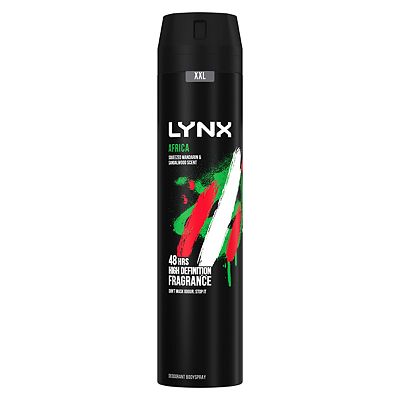 Lynx  Africa 48 hours of odour-busting zinc tech Aerosol Bodyspray deodorant 250ml