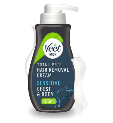 Veet Men Total Pro Hair Removal Cream Chest & Body Sensitive - 400ml (7)