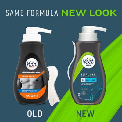 Veet Men Total Pro Hair Removal Cream Chest & Body Sensitive - 400ml (10)