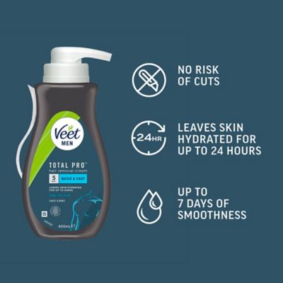 Veet Men Total Pro Hair Removal Cream Chest & Body Sensitive - 400ml (11)