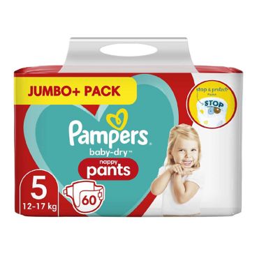 Pampers Baby-Dry Nappy Pants Size 5, 60 