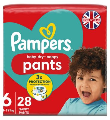 Pampers Baby-Dry Size 6, 28 Nappy Pants 