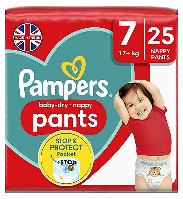 Pampers Baby Dry Nappy Pants Size 7 Essential Pack 25 per pack