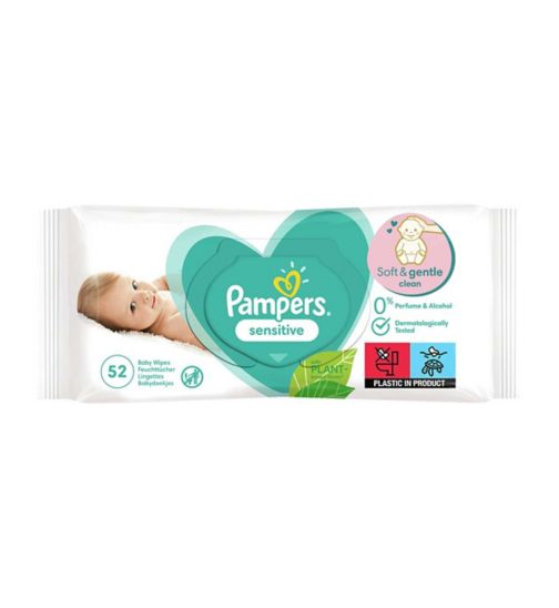Pampers Sensitive Baby Wipes, single pack = 52 wipes