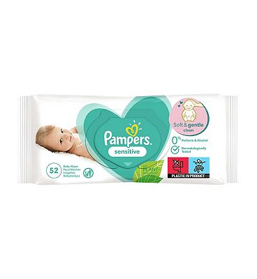 Sensitive Baby Wipes, single pack = 52 wipes