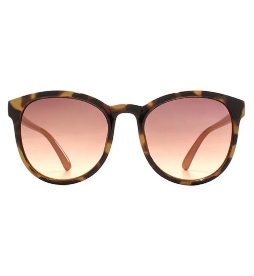 French Connection Women's Sunglasses -Tortoiseshell and Peach Frame
