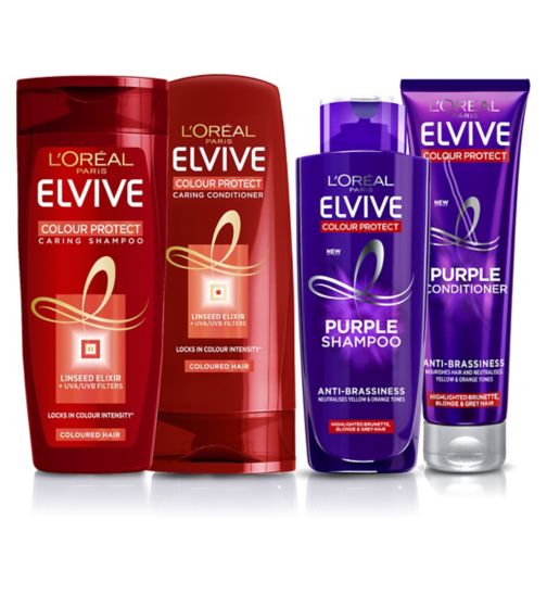 Purple Shampoo 200ml;L'Oreal Elvive Colour Protect purple conditioner;L...