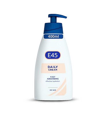 E45 Daily Moisturiser Cream Pump to Smooth Rough Skin and Sooth Dryness -  400ml