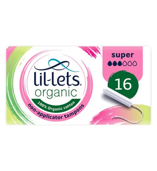 Lil-Lets Organic Non-Applicator Tampons Super 16 pack