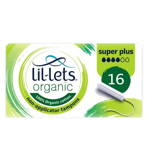 Lil-Lets Organic Non-Applicator Tampons Super Plus 16 pack