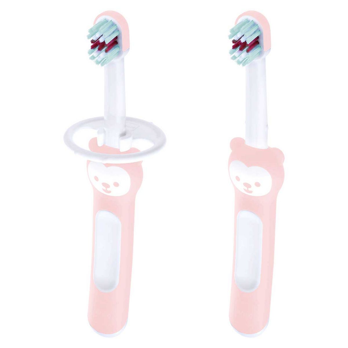 Mam Baby’s Brush With Safety Shield - Double Pack Pink