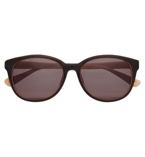 Joules Sunglasses Women Round Brown/Cream frame