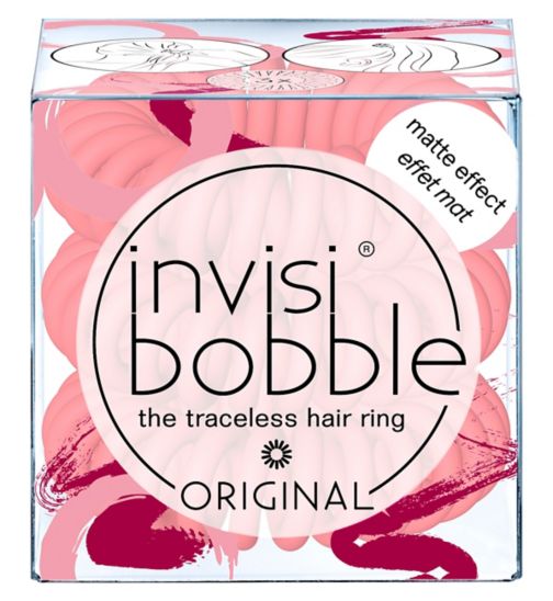 invisibobble ORIGINAL Matte Pink Hair Ties, 3 Pack