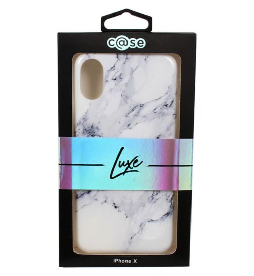 C@se Luxe white shadow marble iphone x case