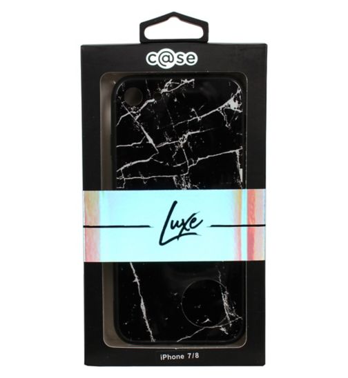 C@se Luxe black white marble iphone 7/8 case