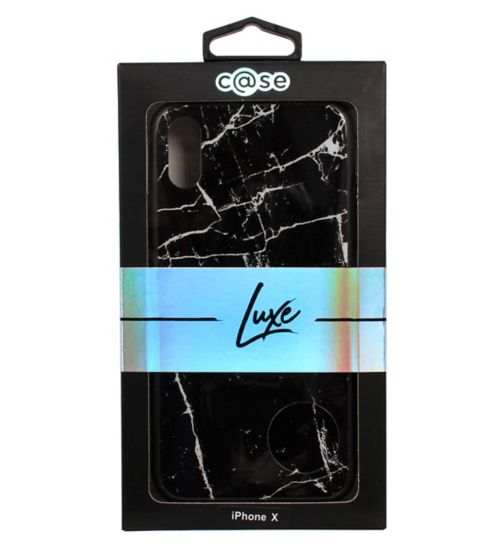 C@se Luxe black white marble iphone x case