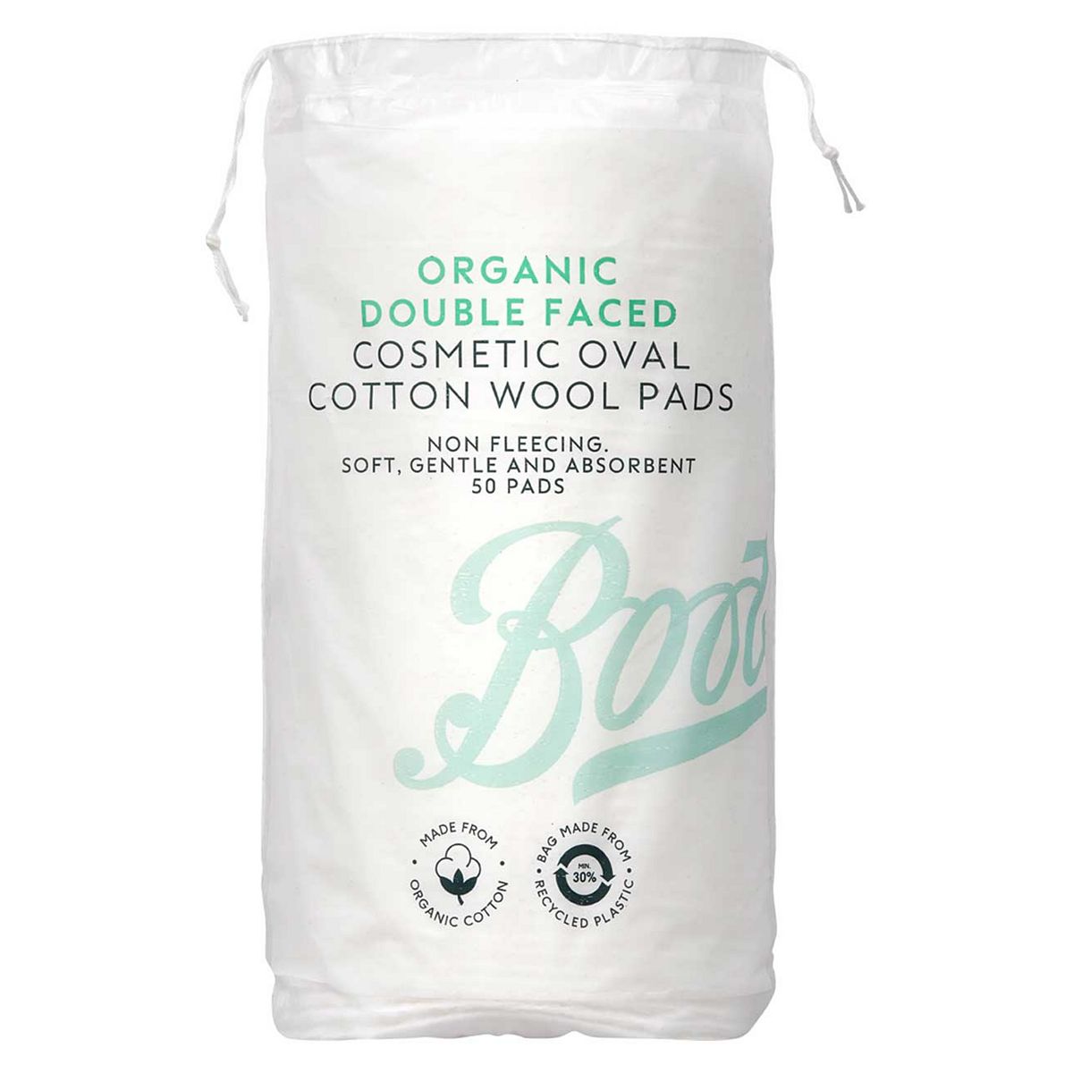Boots Organic Double Faced Cosmetic Oval Cotton Wool Pads 50
