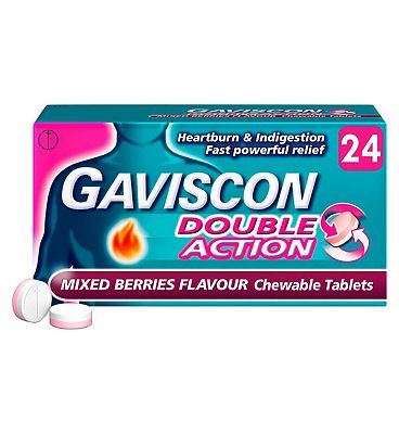 Gaviscon Double Action Heartburn & Indigestion Tablets Mixed Berries x24