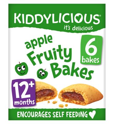 Kiddylicious Fruity Bakes, apple, infant snack, 12 months+, multipack, 6x22g