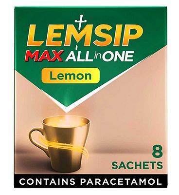 Lemsip Max All in One Lemon Cold & Flu - Paracetamol 8 Sachets