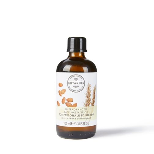 Botanics Unfragranced Massage Oil For Personalised Blends Sweet Almond & Wheatgerm 100ml