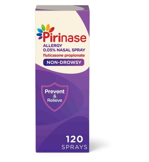 Pirinase Allergy Relief Fluticasone Propionate 0.05% Nasal Spray 120 Sprays