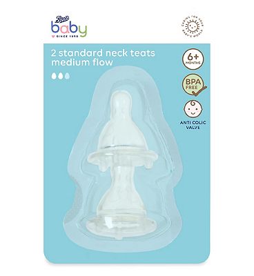 Boots Baby Standard Neck Medium Teat 2 Pack