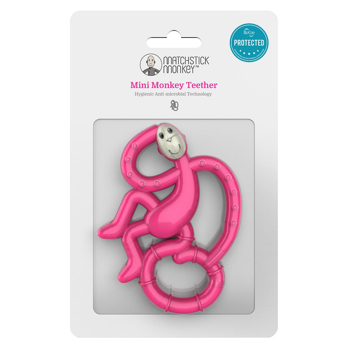 Matchstick Monkey Mini Teether Pink
