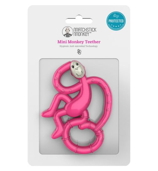 Matchstick Monkey Mini Teether Pink